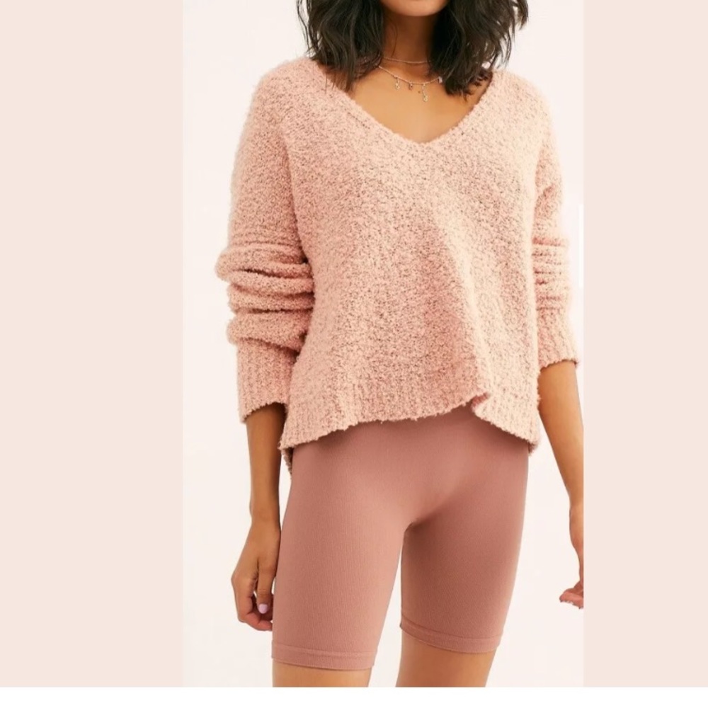 NWT Free people nude peach fuzzy sweater